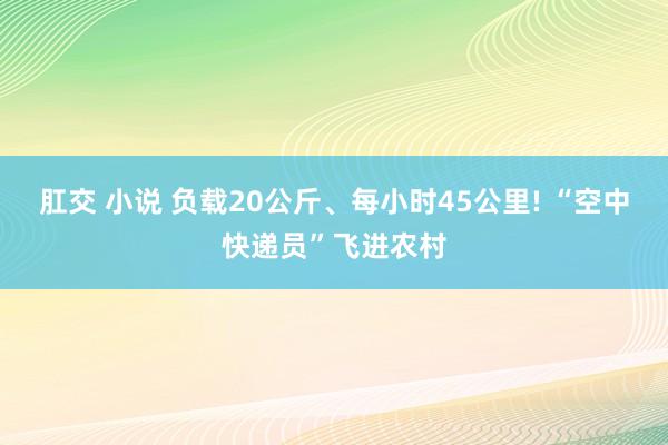 肛交 小说 负载20公斤、每小时45公里! “空中快递员”飞进农村