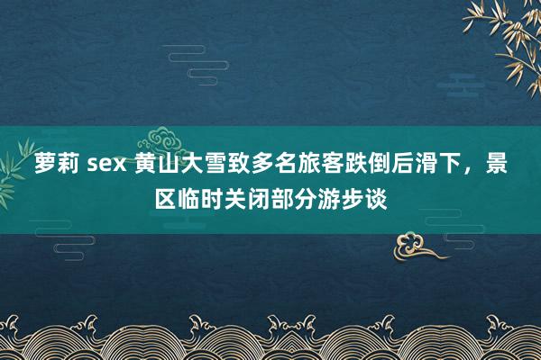 萝莉 sex 黄山大雪致多名旅客跌倒后滑下，景区临时关闭部分游步谈